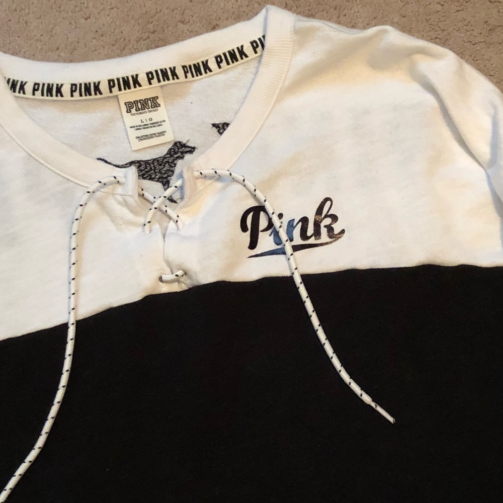 Pink Victoria’s Secret Long Sleeve Lace Up Shirt